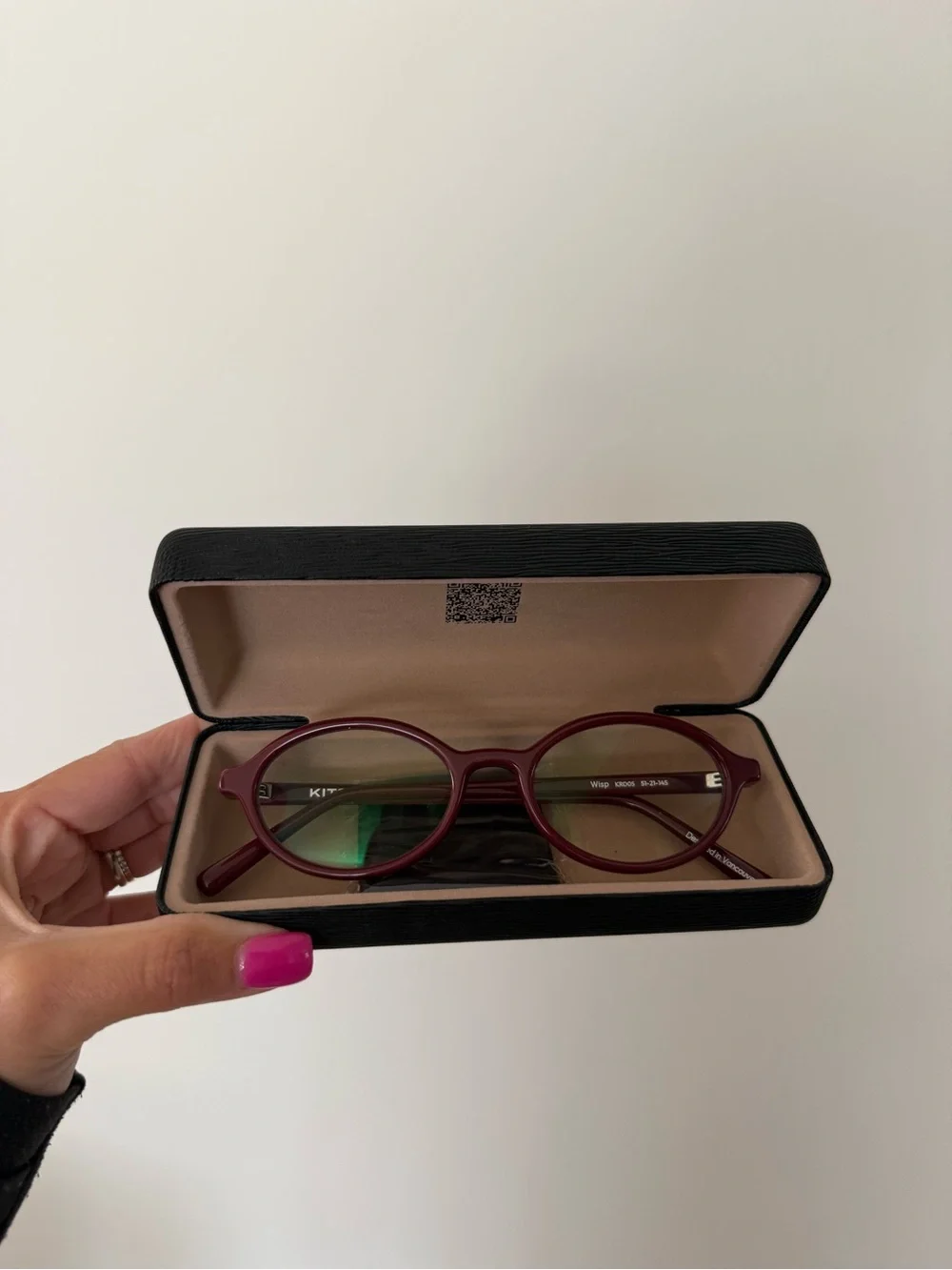 KITS Wisp eyeglasses in the Shiny Wine (KRD05) colorway